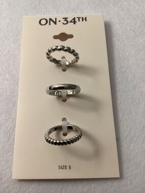 On 34th 3-Pc. Set Twist Stack Rings Size 5
